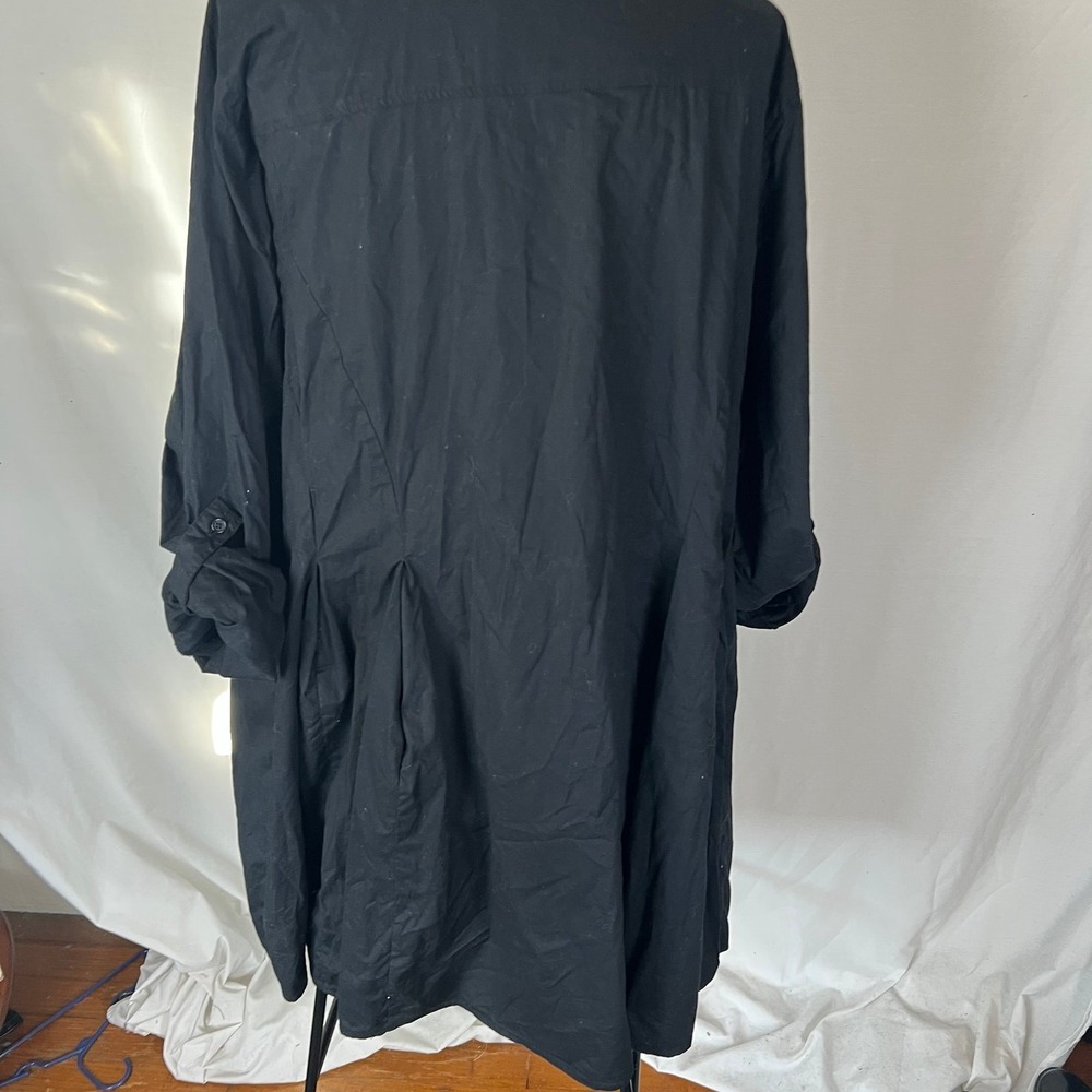 Torrid Black Poplin Button-Front Fit & Flare Shirt Dress size 5/5X - Picture 3 of 8